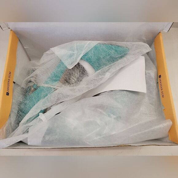 NWT Chase + Chloe Lala Rhinestone Ankle Wrap Pump Turquoise GREEN Pointed Toe - Picture 2 of 6